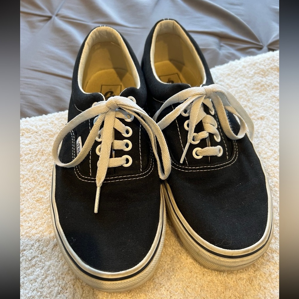 Vans Black and White Canvas Sneakers